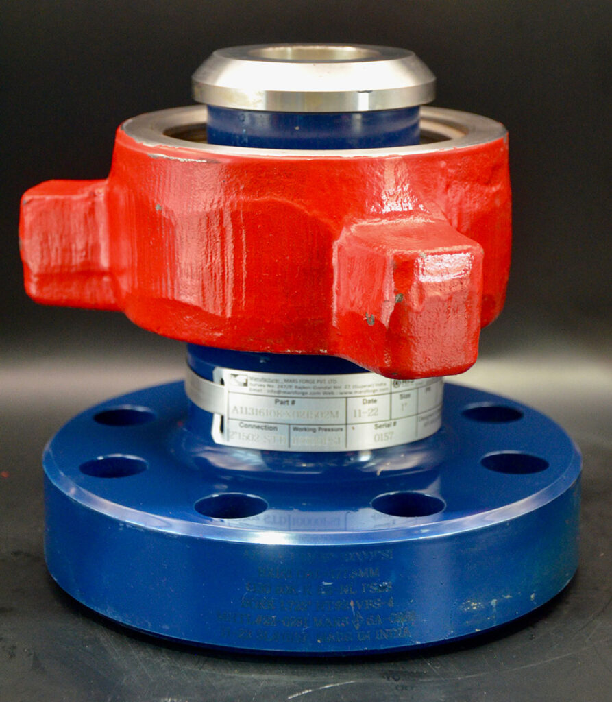 a weco flange and integral crossover crafted by R&S Oilfield, Inc.