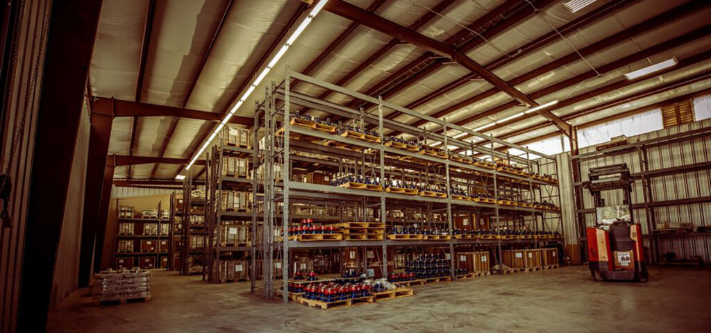 a warehouse with oilfield supply products at R&S Oilfield, Inc.